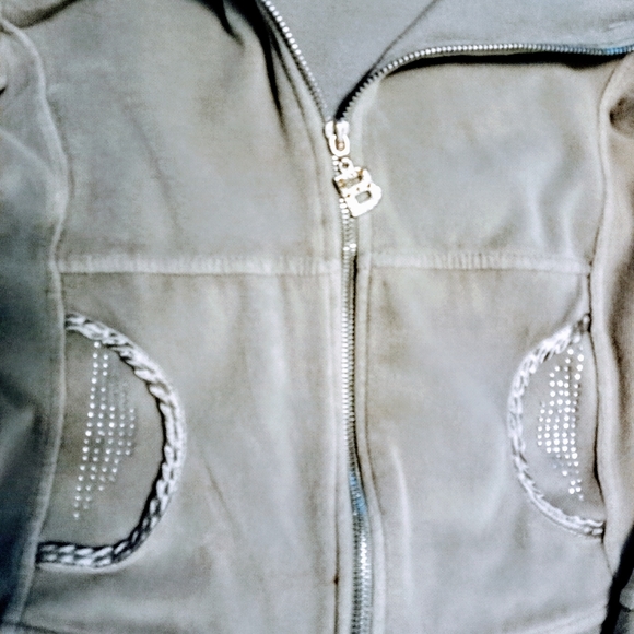 Bcbgmaxazria velour hoodie with much bling - Picture 2 of 5